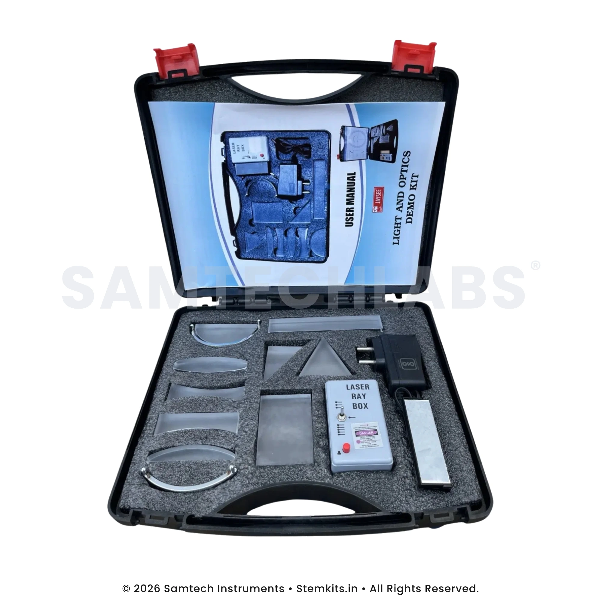 Light and optics demo kit for affordable school science labs