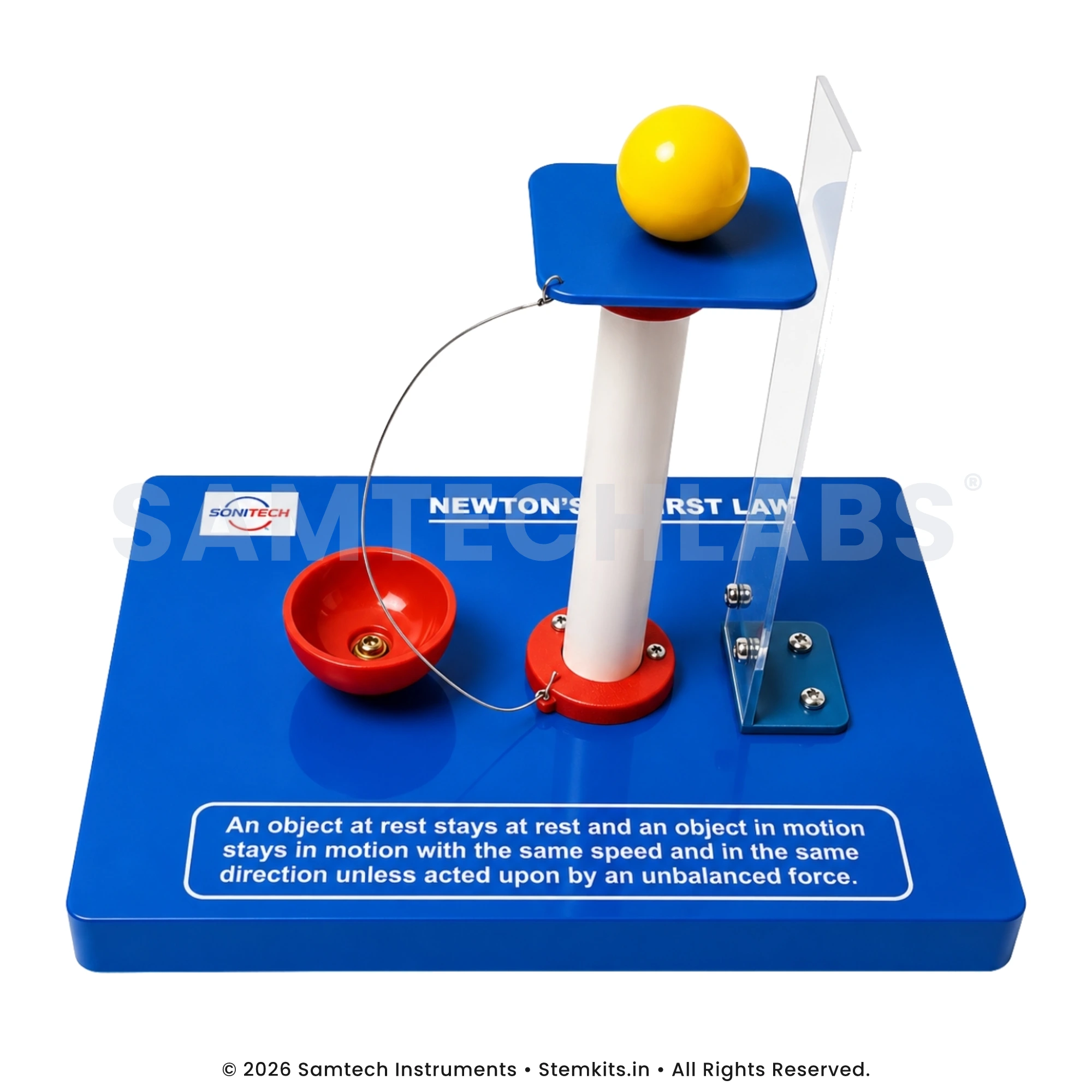 Newton's first law inertia apparatus for school physics labs